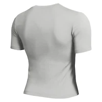 Women's Champion Gray Milwaukee Brewers Soft-Touch Fitted Cropped T-Shirt