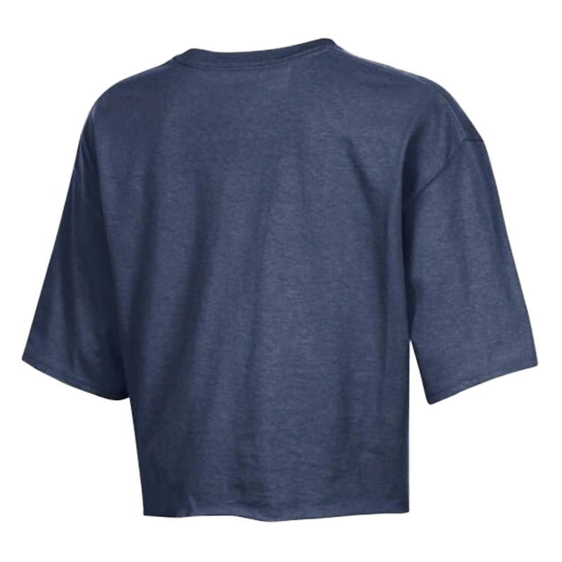 Women's Champion Navy Milwaukee Brewers Boyfriend Cropped Americana T-Shirt