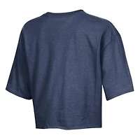 Women's Champion  Navy Milwaukee Brewers Boyfriend Cropped Americana T-Shirt