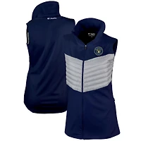 Gilet zippé intégral Columbia Navy Milwaukee Brewers Omni-Wick The Element pour femme