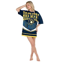 Women's Concepts Sport  Navy Milwaukee Brewers Mosaic Knit Nightdress