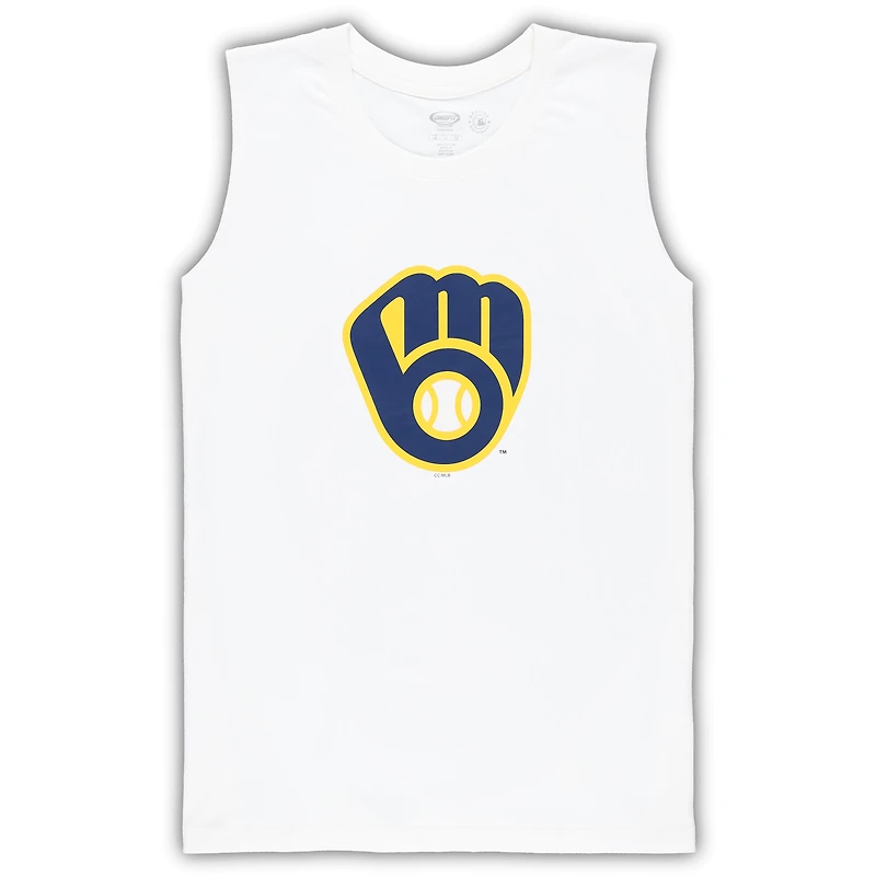 Concepts Sport Blanc/Marine Milwaukee Brewers Plus Tank Top & Shorts Sleep Set