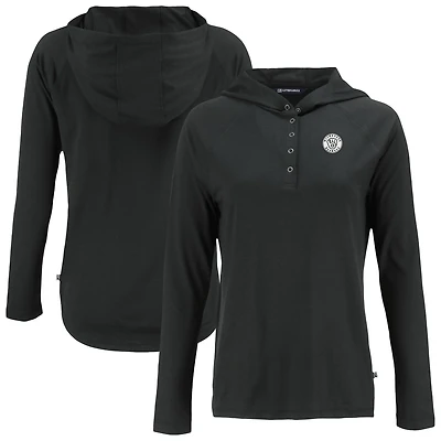 T-shirt à capuche et manches longues raglan écologique recyclé Coastline Epic Comfort pour femme, noir, des Milwaukee Brewers