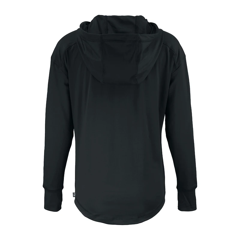 Sweat à capuche demi-zippé écologique recyclé Daybreak des Milwaukee Brewers pour femme, noir, Cutter & Buck