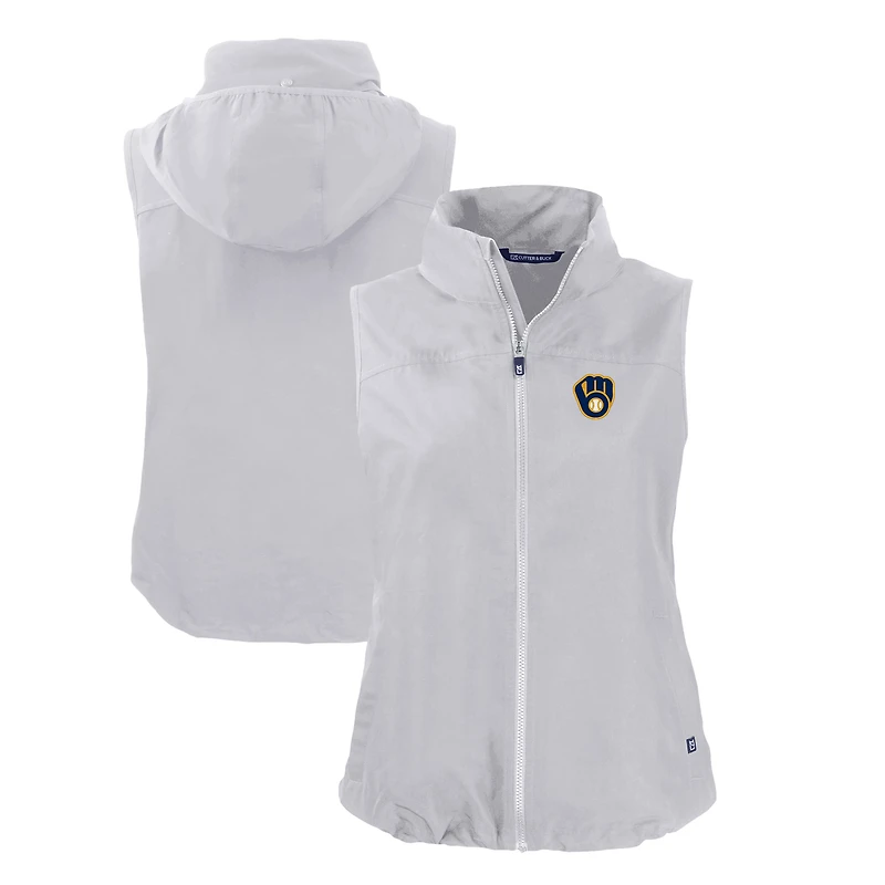 Gilet zippé entièrement recyclé Charter Eco pour femme, gris Cutter & Buck, des Milwaukee Brewers