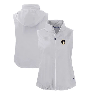 Gilet zippé entièrement recyclé Charter Eco pour femme, gris Cutter & Buck, des Milwaukee Brewers