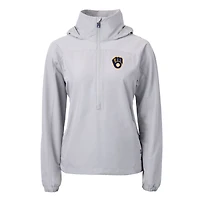 Anorak demi-zippé écologique recyclé pour femme, gris, Cutter & Buck, des Milwaukee Brewers Charter