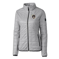 Doudoune zippée intégrale Rainier PrimaLoft Eco grise pour femme des Milwaukee Brewers Cutter & Buck