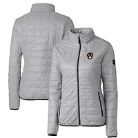 Doudoune zippée intégrale Rainier PrimaLoft Eco grise pour femme des Milwaukee Brewers Cutter & Buck