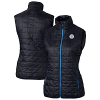 Gilet matelassé isolant entièrement zippé PrimaLoft Eco pour femme Cutter & Buck bleu marine des Milwaukee Brewers Rainier