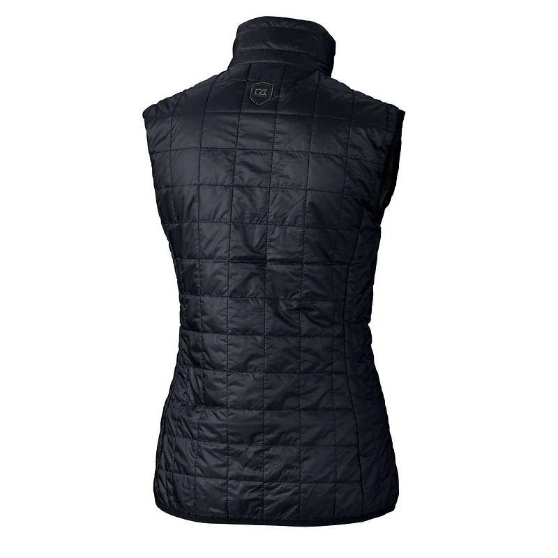 Gilet matelassé isolant entièrement zippé PrimaLoft Eco pour femme Cutter & Buck bleu marine des Milwaukee Brewers Rainier