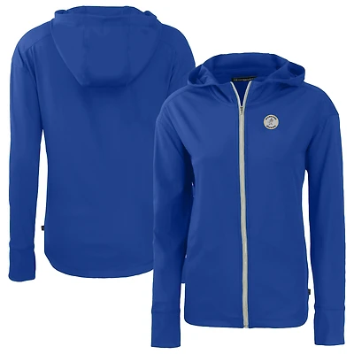 Veste à capuche zippée intégrale en tissu recyclé Daybreak pour femme, collection Cooperstown des Milwaukee Brewers, Cutter & Buck Royal