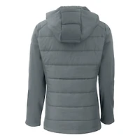 Veste à capuche entièrement zippée en softshell recyclée Cutter & Buck Steel Milwaukee Brewers Evoke Hybrid Eco pour femme