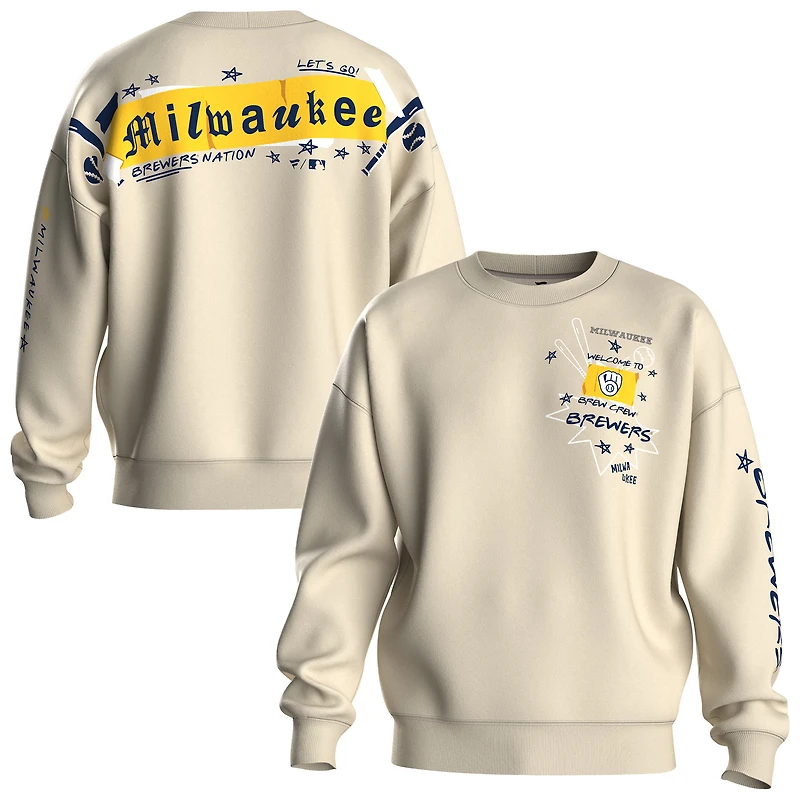 Sweat-shirt polaire Fanatics beige pour femme