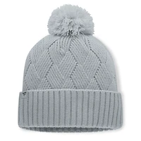 Bonnet tricoté gris Milwaukee Brewers pour femme, avec pompon, de la marque Fanatics.