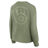 Sweat-shirt à capuche Fanatics pour femme Milwaukee Brewers Elements Flow vert