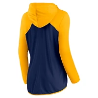 Sweat à capuche zippé manches longues Fanatics bleu marine/doré Milwaukee Brewers pour femme