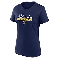 Women's Fanatics Navy/Gray Milwaukee Brewers Fan T-Shirt Combo Set