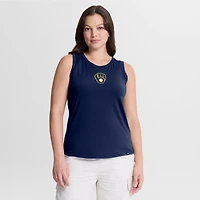 Women's Fanatics  Navy Milwaukee Brewers Draped Mesh Back Performance Tank Top