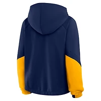 Sweat à capuche surdimensionné Fanatics bleu marine pour femme des Milwaukee Brewers, Time to Win
