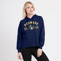 Sweat à capuche raglan Perfect Play des Milwaukee Brewers de Fanatics pour femmes, bleu marine