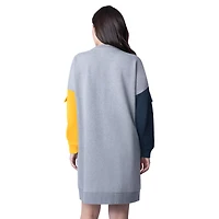Women's G-III 4Her by Carl Banks Heather Gray Milwaukee Brewers Free Ball Long Sleeve Sneaker Dress