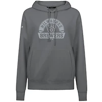 Women's Levelwear Gray Milwaukee Brewers Adorn Banner Arch Pullover Hoodie
