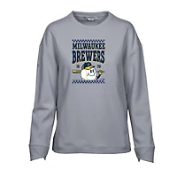 Women's Levelwear Gray Milwaukee Brewers Fiona Inaugural Pullover Sweatshirt