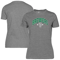 T-shirt à carreaux Maddox pour la Saint-Patrick des Milwaukee Brewers femme de Levelwear blanc