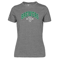 Women's Levelwear Gray Milwaukee Brewers St. Patrick's Day Maddox Plaid T-Shirt