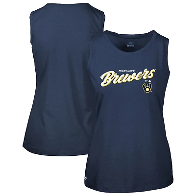Women's Levelwear Navy Milwaukee Brewers Accolade Macy Prospect Tank Top