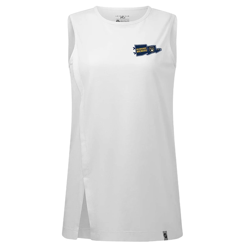 Women's Levelwear  White Milwaukee Brewers Influx Rafters Tank Top
