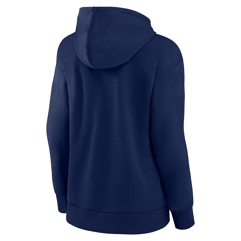 Sweat à capuche col en V et logo Triumphant des Milwaukee Brewers pour femme, bleu marine, style athlétique