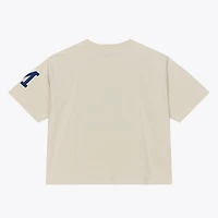 Women's Mitchell & Ness  Cream Milwaukee Brewers Cooperstown Yacht Rock Boxy Cropped T-Shirt