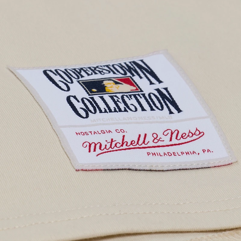 Women's Mitchell & Ness Cream Milwaukee Brewers Cooperstown Yacht Rock Boxy Cropped T-Shirt