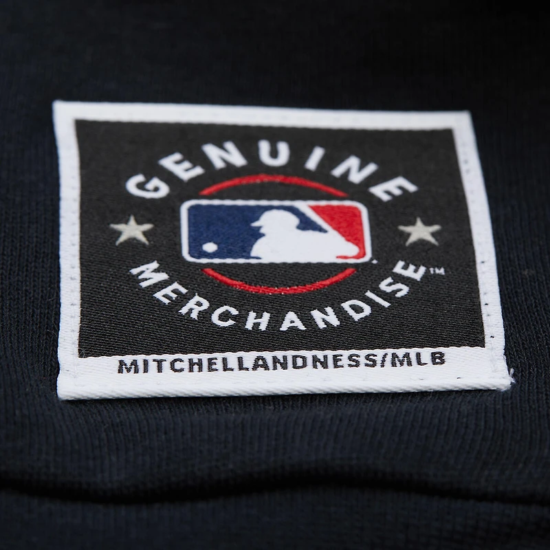 Women's Mitchell & Ness Gray/Black Milwaukee Brewers Cooperstown Collection Blocked Fleece Pullover Sweatshirt