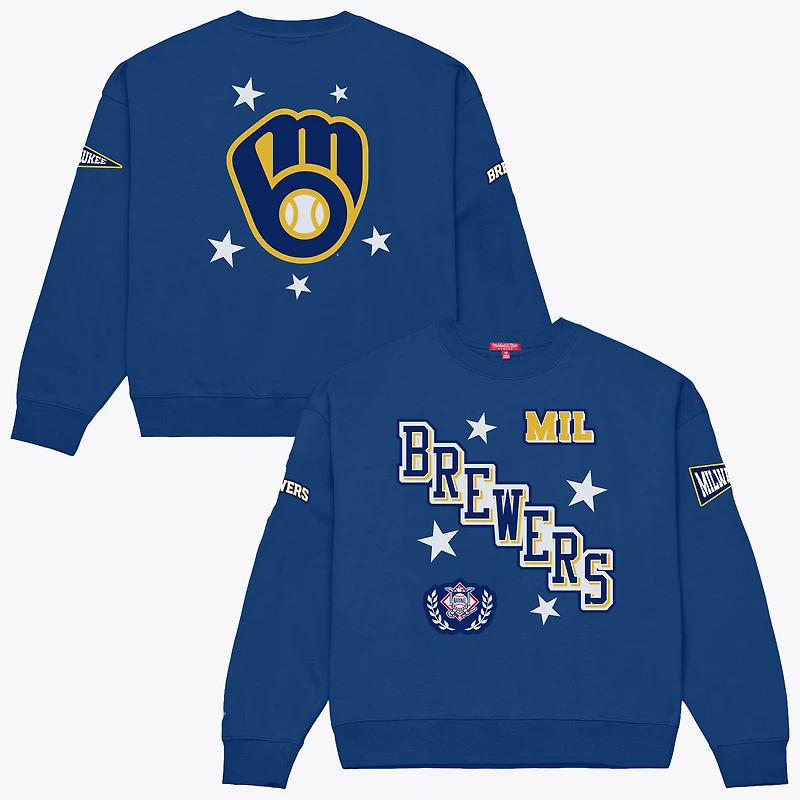 Sweat-shirt Mitchell & Ness Royal Milwaukee Brewers pour femmes