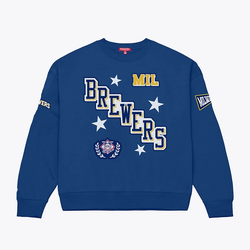 Sweat-shirt Mitchell & Ness Royal Milwaukee Brewers pour femmes