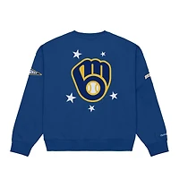 Women's Mitchell & Ness  Royal Milwaukee Brewers Pep Rally Sweatshirt