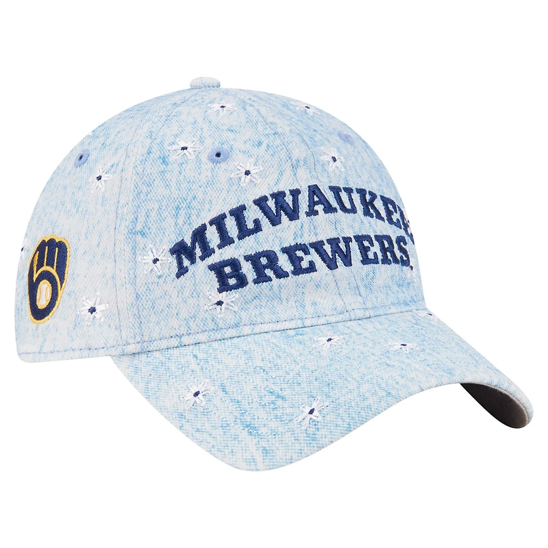 Casquette ajustable New Era 9TWENTY bleu clair pour femme