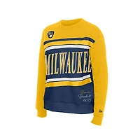 Women's New Era  Navy/Gold Milwaukee Brewers Gameday Fleece Sweatshirt