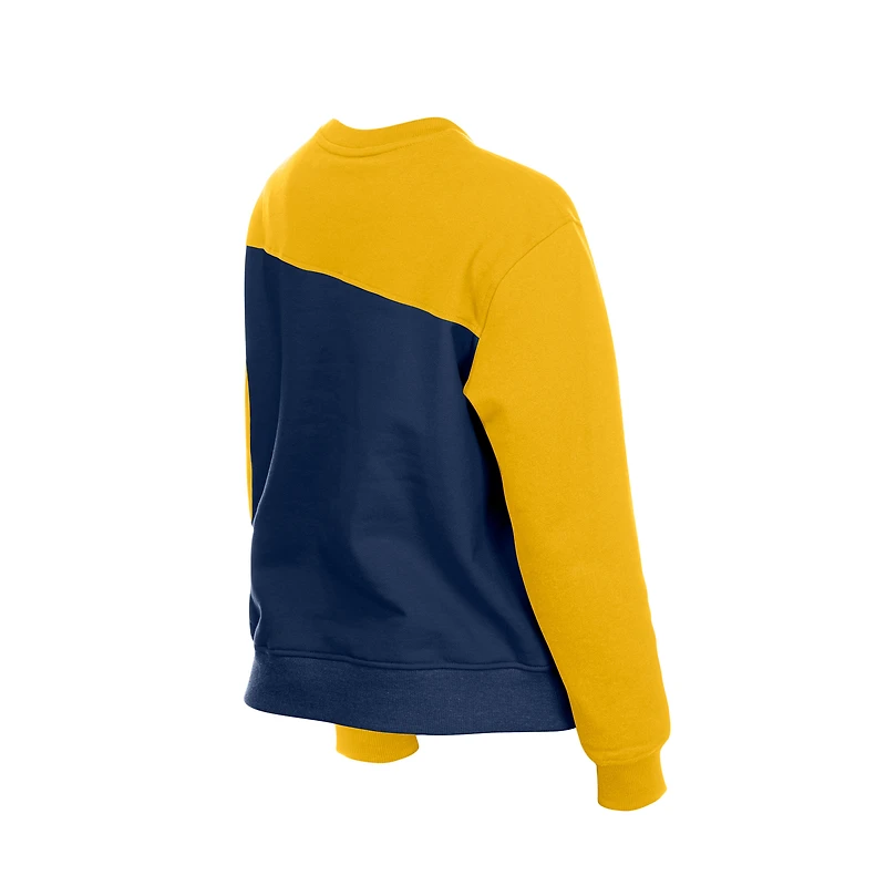 Sweat-shirt polaire New Era bleu marine et or pour femme, modèle Milwaukee Brewers Gameday.