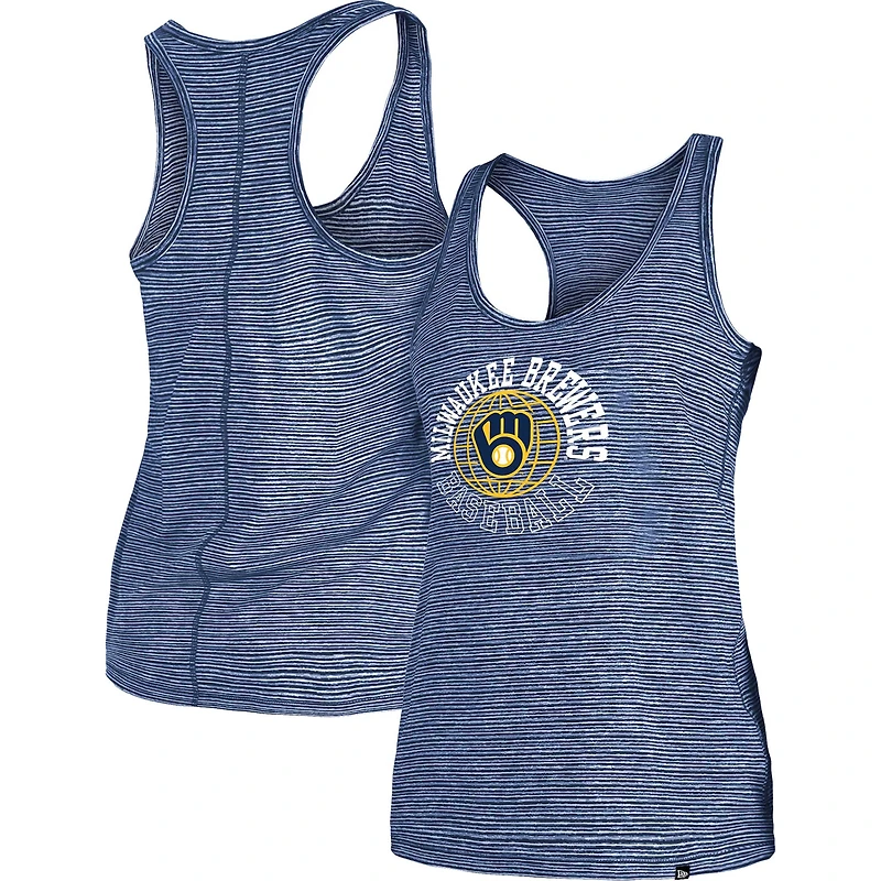 Débardeur à dos nageur actif pour femme Milwaukee Brewers New Era bleu marine