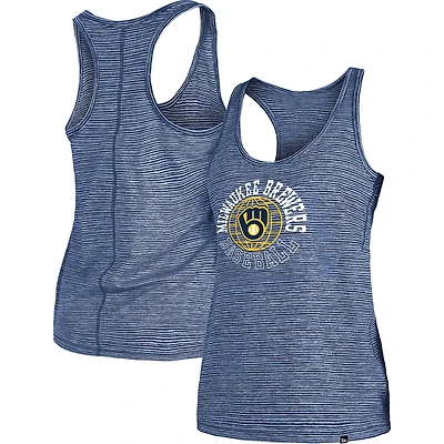 Débardeur à dos nageur actif pour femme Milwaukee Brewers New Era bleu marine