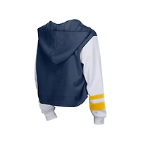 Sweat à capuche New Era bleu marine Milwaukee Brewers pour femme, coupe carrée et lacets