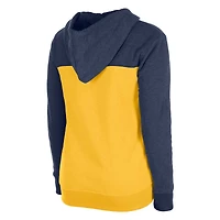 Veste à capuche entièrement zippée New Era pour femmes, Milwaukee Brewers, color block, bleu marine