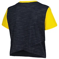 Women's New Era Navy Milwaukee Brewers Plus Crossover Back Cropped T-Shirt