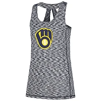 Débardeur bleu marine Milwaukee Brewers Space Dye Keyhole Back pour femme New Era