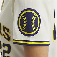 Maillot de joueur Nike Christian Yelich crème Milwaukee Brewers Home Limited pour femme