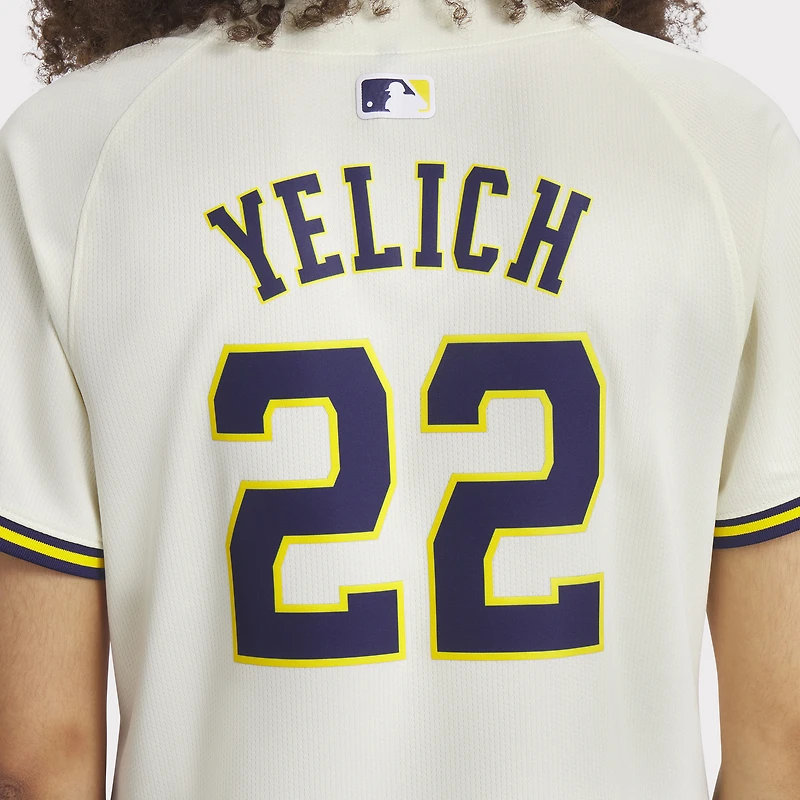 Women's Nike Christian Yelich Cream Milwaukee Brewers Home Limited Player Jersey